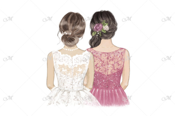 Celebrate Bonds: Best Friend on Wedding Day Illustration