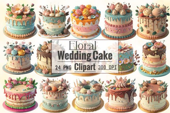Elegant Floral Wedding Cake Clipart: A Designer's Guide