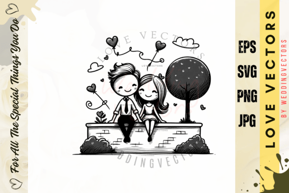 Elevate Romance with the C319 Wedding Couple & Love Vectors