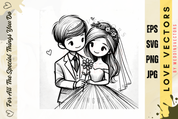 Elevate Romantic Design with Wedding Couple Vectors