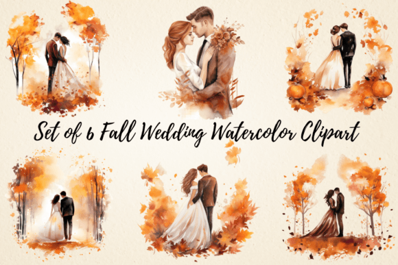 Fall Wedding Watercolor Clipart Bundle: Elevate Your Designs