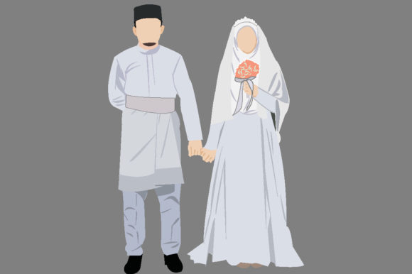 Full Body of a Muslim Wedding: A Versatile Design Asset