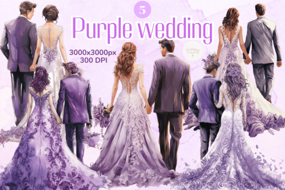 Purple Wedding Celebration: Design Assets for Modern Events