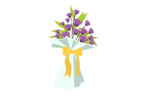 Purple Wedding Flower Bouquet: A Graphic Design Asset