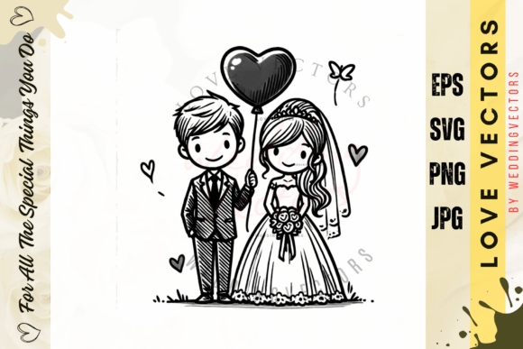Romantic Illustrations for Wedding and Love Designs