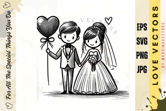 Storybook Wedding & Love Illustration - C3128