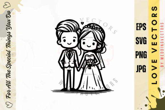 Wedding Couple and Love Vectors - C3031
