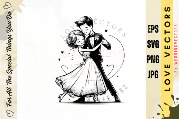 Wedding Couple and Love Vectors - C3043: Elevate Your Design Narrative