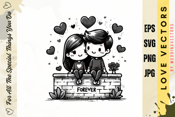 Wedding Couple and Love Vectors - C3073: A Design Asset