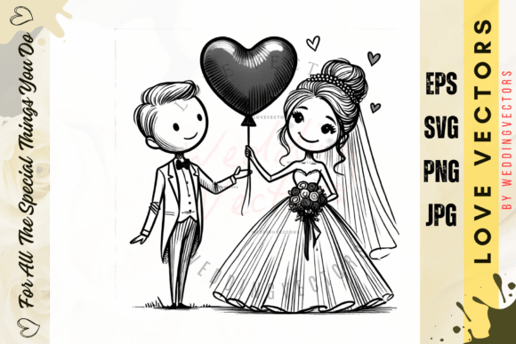 Wedding Couple and Love Vectors - C3120: Elegant Design Assets