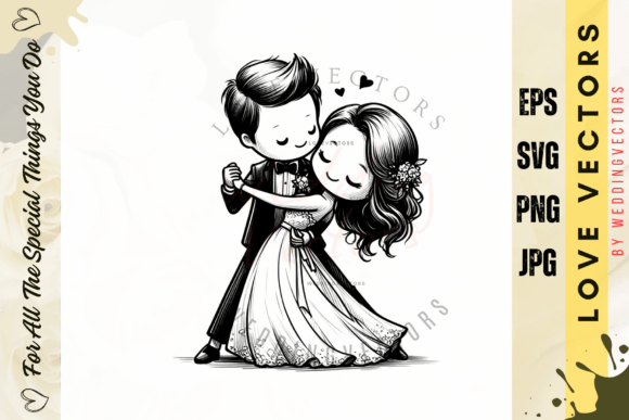 Wedding Couple and Love Vectors - C3129: A Design Asset