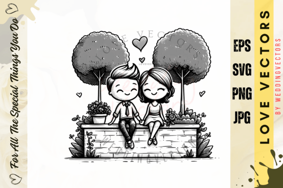 Wedding Couple and Love Vectors - C315: A Modern Design Asset