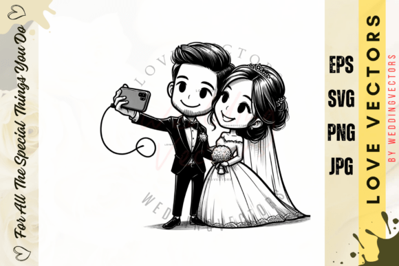 Wedding Couple and Love Vectors - C3165: Design Elegance
