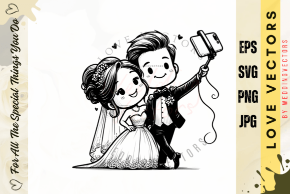 Wedding Couple and Love Vectors: C3179 Design Collection
