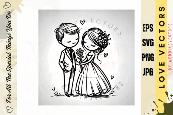 Wedding Couple & Love Vectors: C308 Design Assets