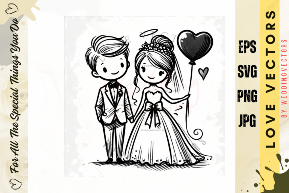 Wedding Couple & Love Vectors: Modern Branding Illustrations